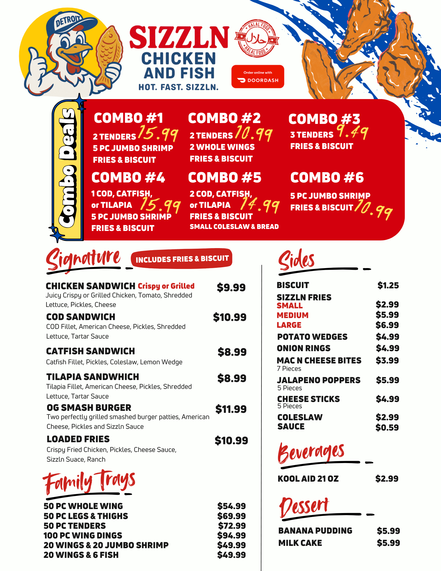 Sizzln Chicken & Fish Menu Page 2